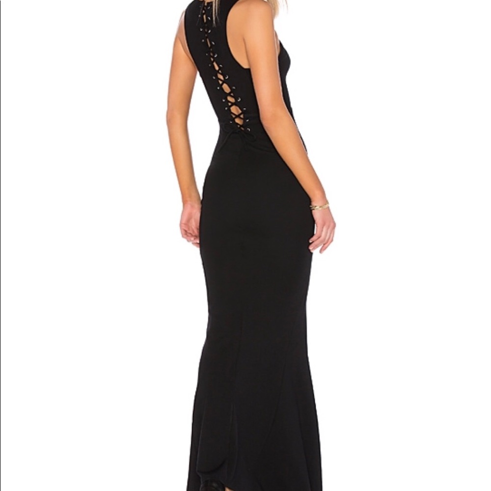 NWT Lovers + Friends Black Floor Length Dress - Picture 4 of 5
